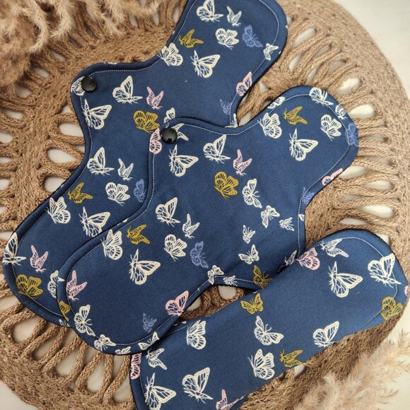 Reusable Menstrual Pads, Regular Size, 100% Organic Cotton Fabric, Perfume Free - Picture 2 of 6